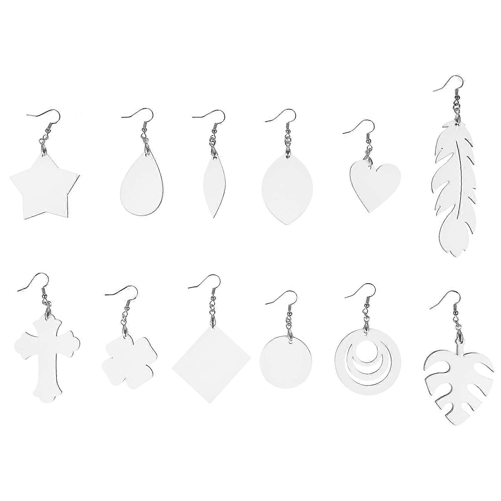 16 Pairs Sublimation Earring Blanks Heat Transfer Hooks for DIY Crafts