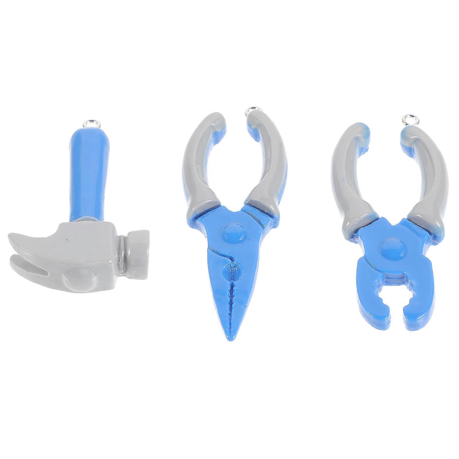 Creative Tool Charms Small Hammer Scissors Pliers Keychain DIY Pendants 1Set