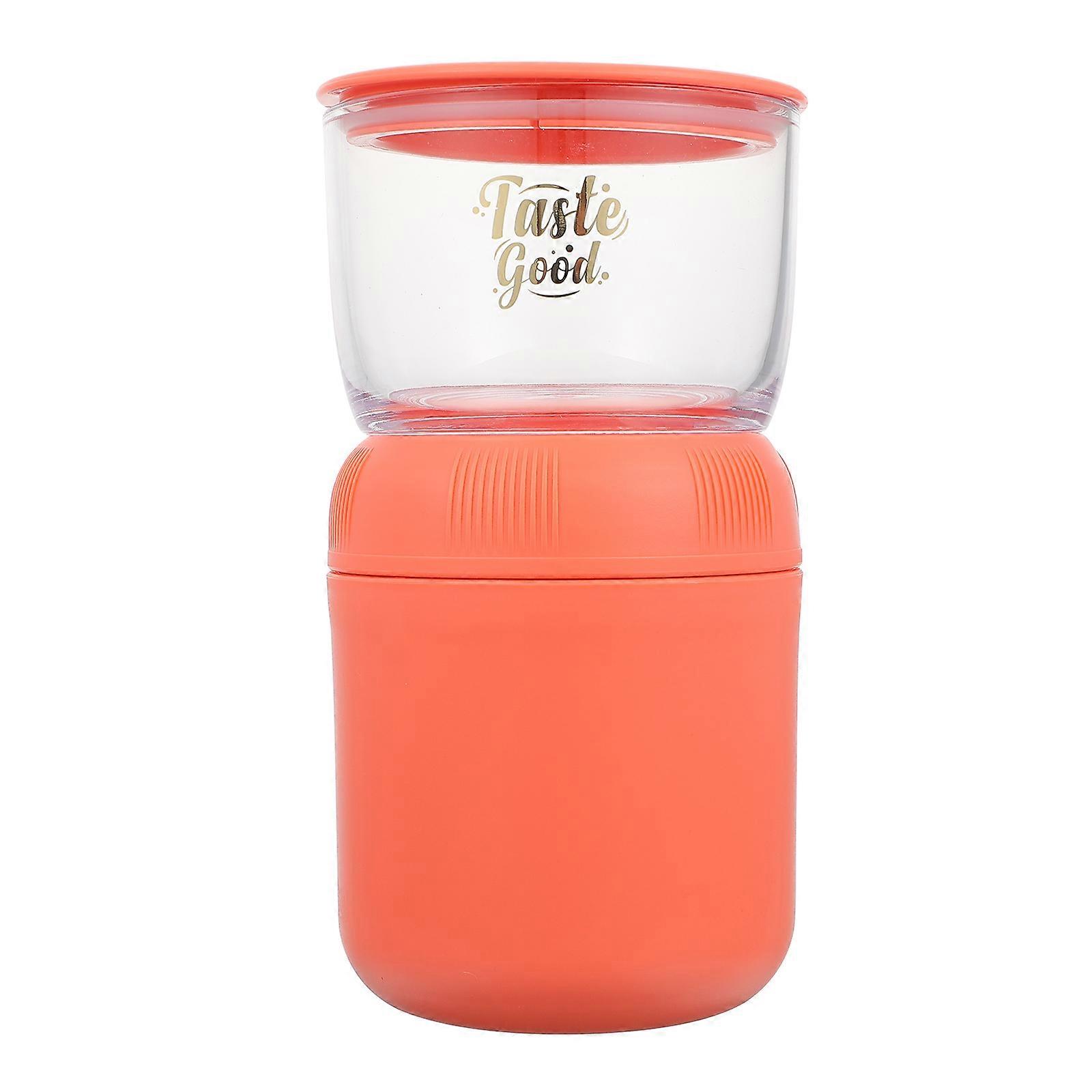 Kids Combined Cup 1 Set Portable Breakfast Cup With Lid Spoon Suitable For Daily Use Pink