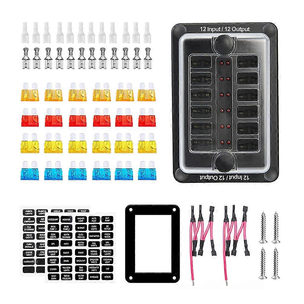 Marine Fuse Block Distribution Block For Automotive Vehicle Electrical Systems Black Flame Retardant PA66 1 Set