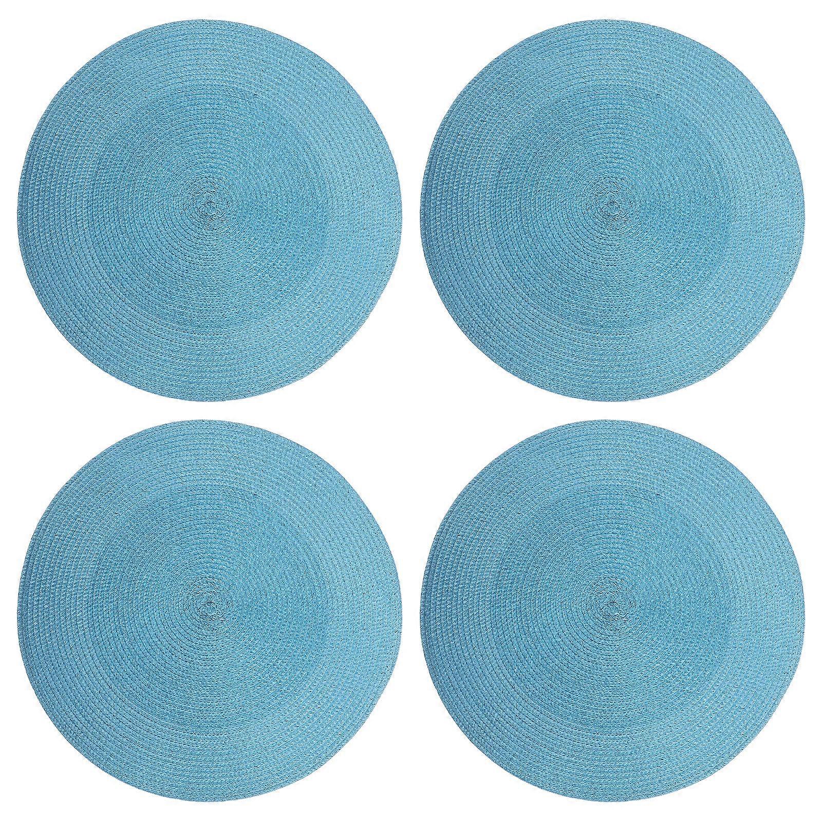 Heat Insulation Tableware Pads 4Set Square Coasters For Beautiful Kitchen Use In Blue Color