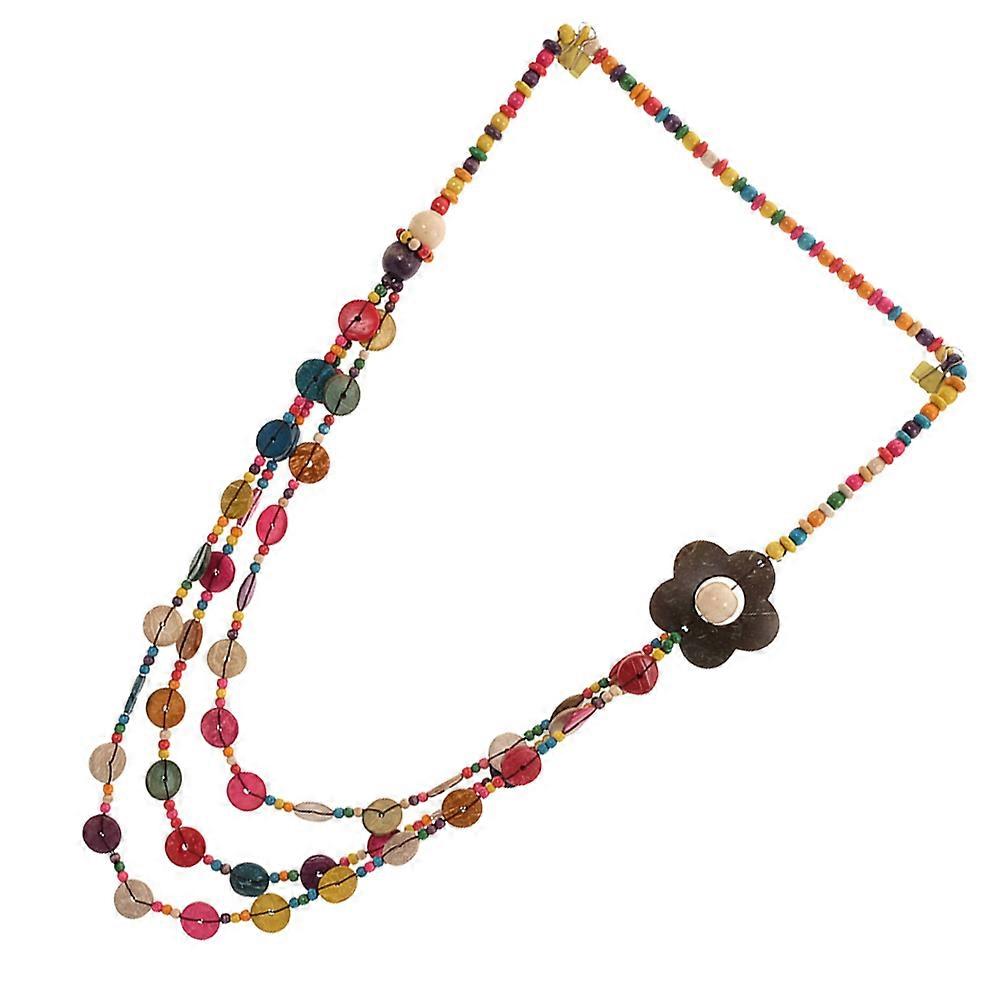 Bohemia Necklace with Retro Style for Women Featuring Coconut Shell Beads and Assorted Color 2pcs