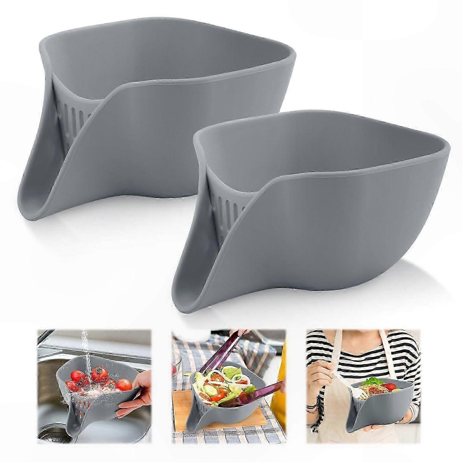 Set of 2 Multi-Functional Drain Baskets with Spout, Durable and Practical for Easy Cleaning