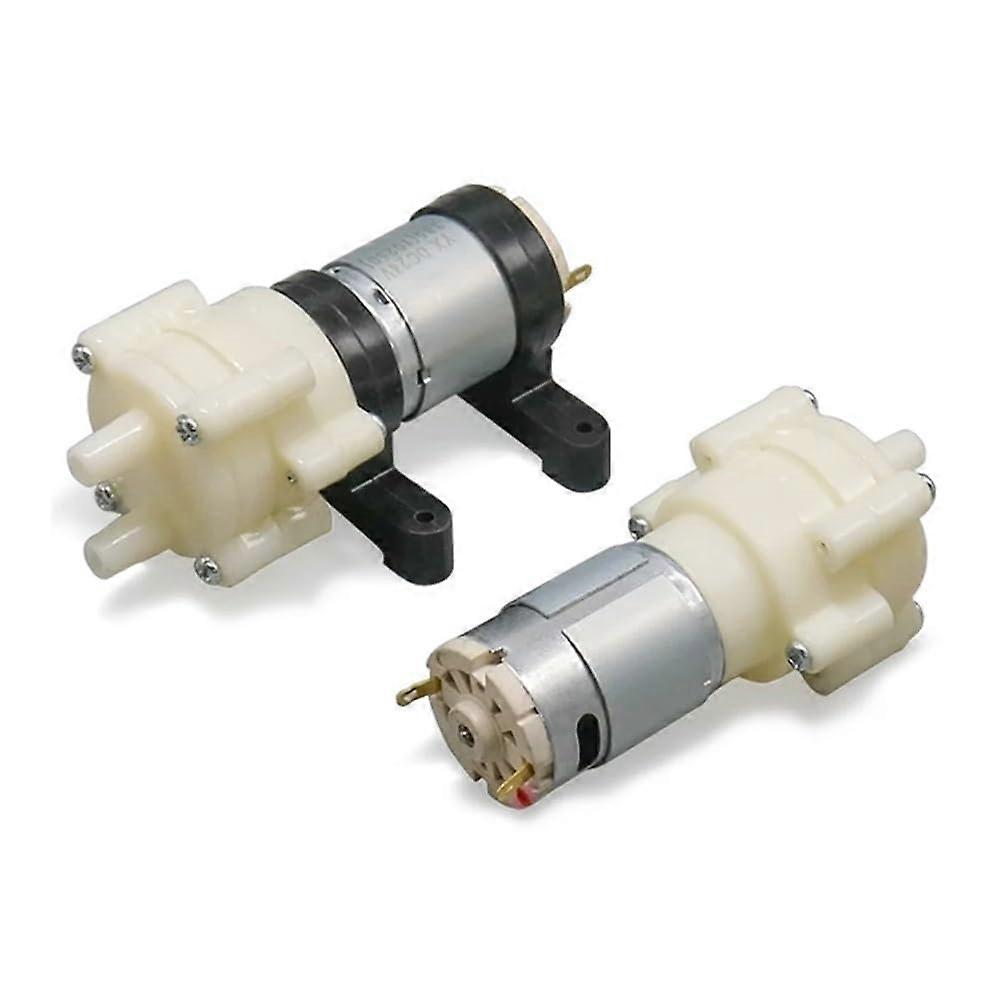 R385 Water Pump 12V Diaphragm Miniature Pump 1.5-2L/Min for Fish Tanks and Tea Sets with Brackets