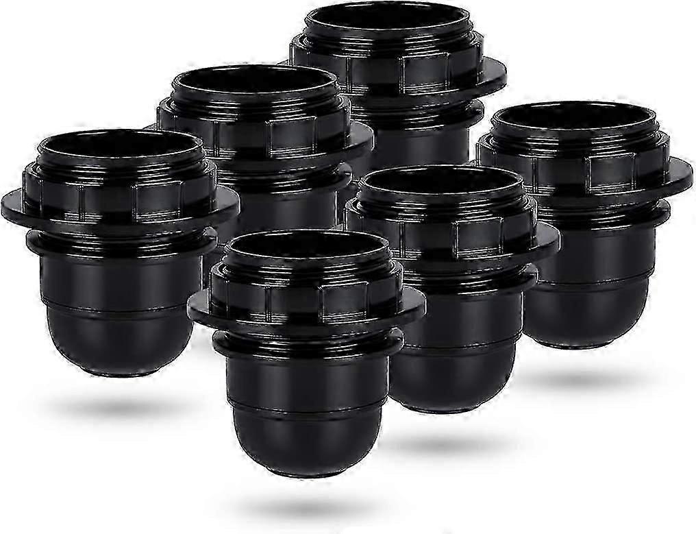 Black e27 screw socket - 6x e27 lamp socket plastic ring - e27 bulb socket - e27 bulb socket holder-e27 bulb socket