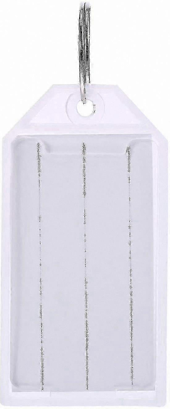 White Plastic Key Tags with Label Window, Split Ring Holder, Luggage Label Tags (50 Pack)