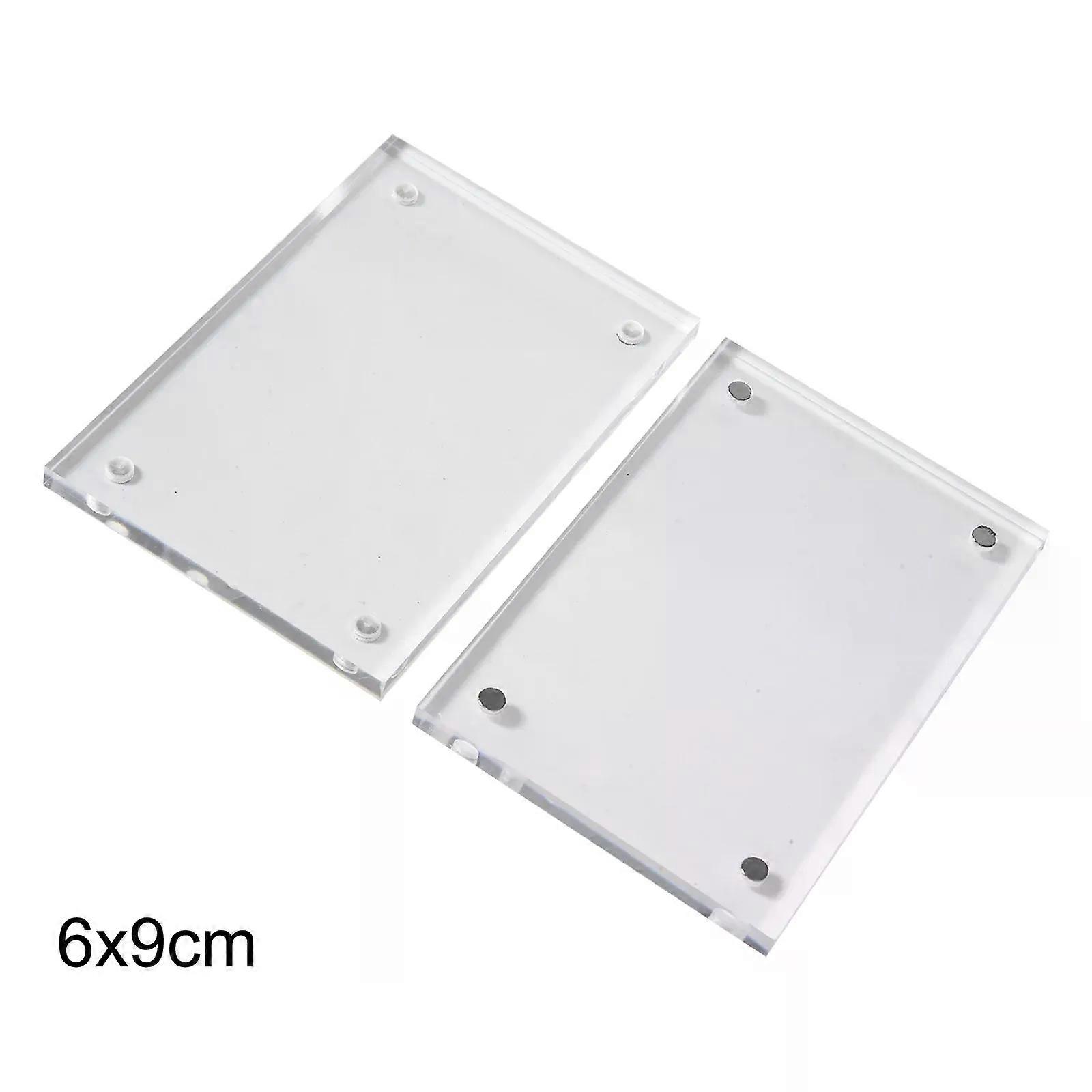 Transparent Photo Frame Acrylic Magnetic Display Frame Poster Display Stand 5+5mm 7 Sizes For Home/office/Room Desk Decoration