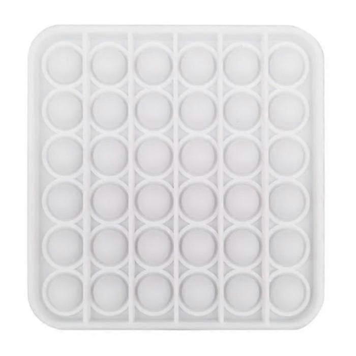 ポップイットフィジェットトイアンチストレスバブルポッパーシリコンスクエアホワイト