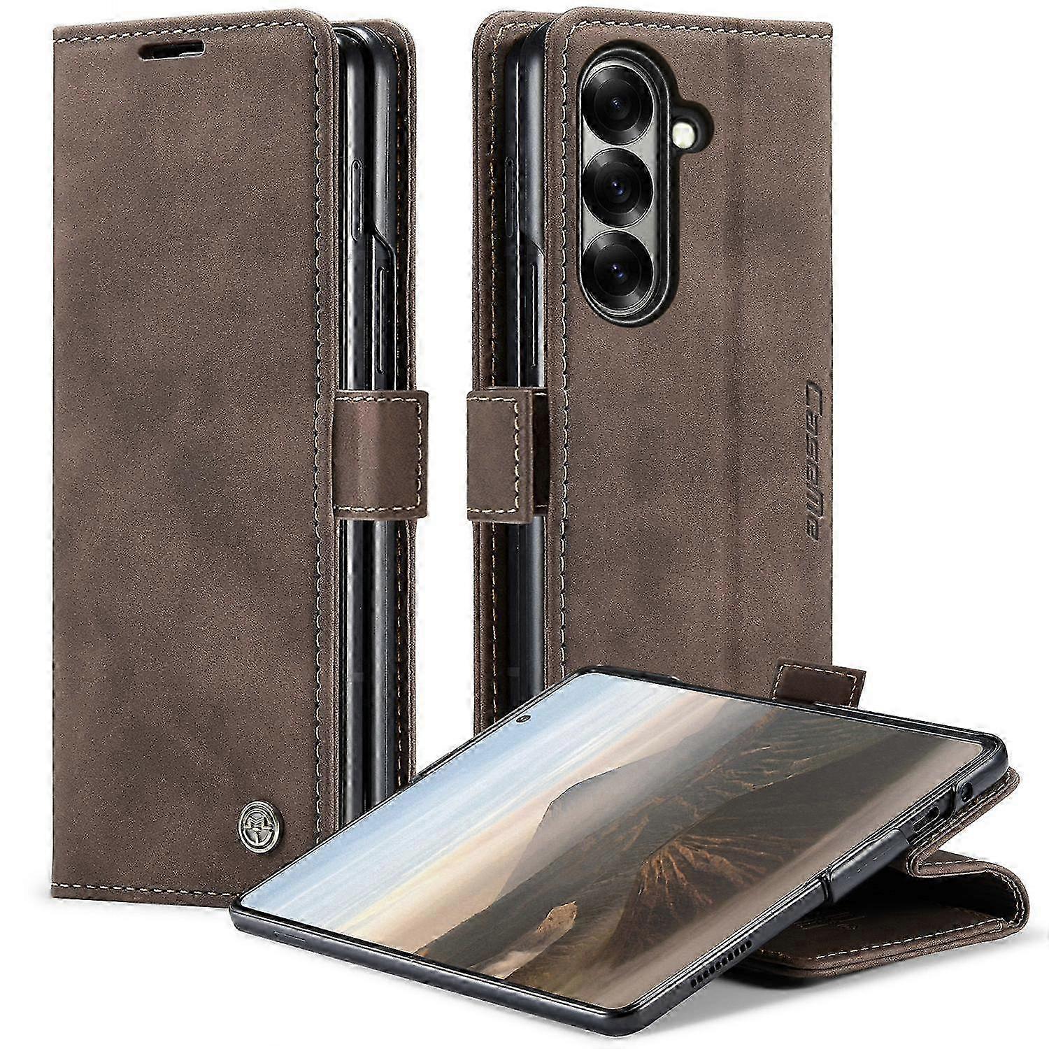 Foldable Phone Wallet Case with Stand, PU Leather Cover for 5G Smartphones