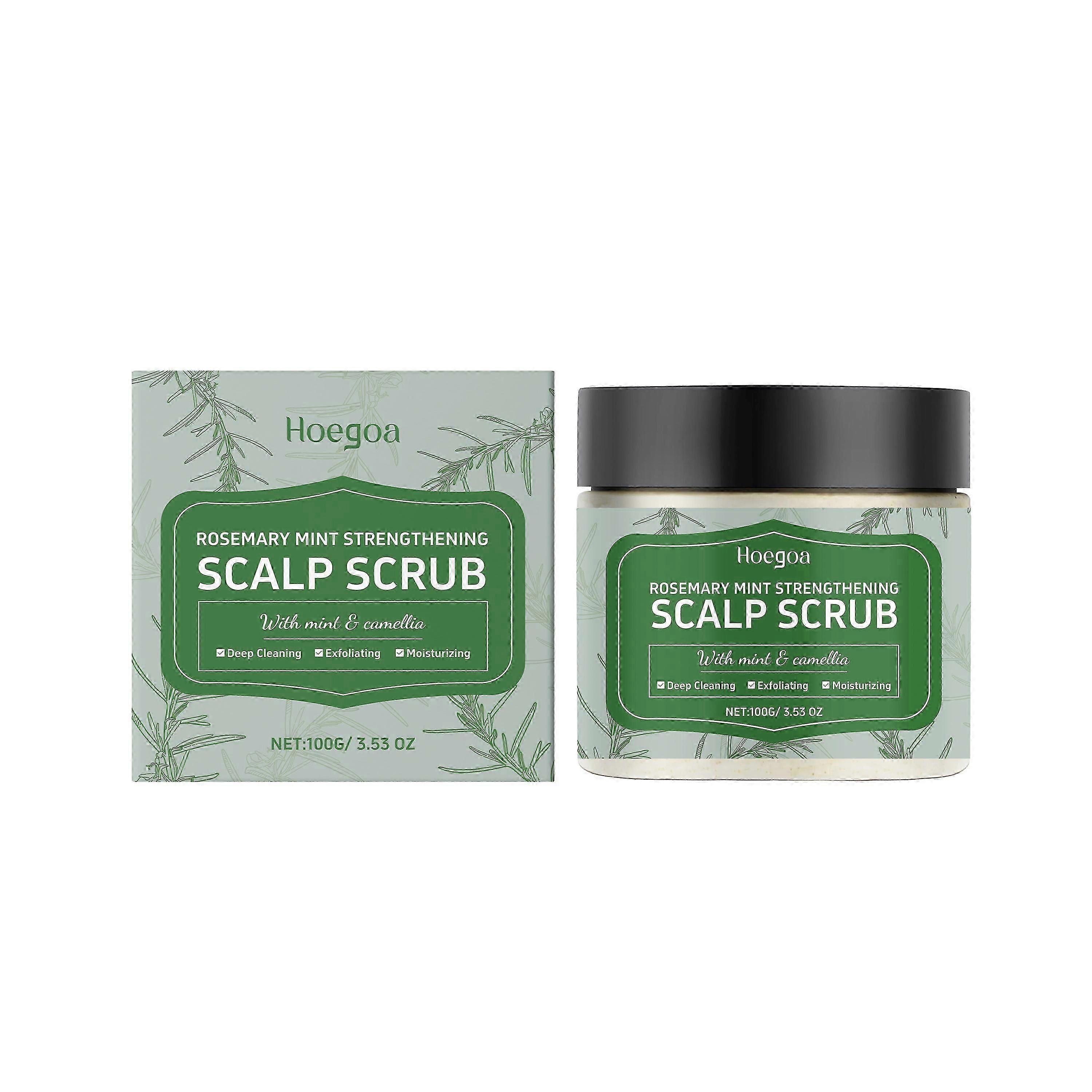 Hoegoa gentle exfoliating scrub for scalp cleansing and caring for hair roots, sea salt, mint, refreshing and nourishing