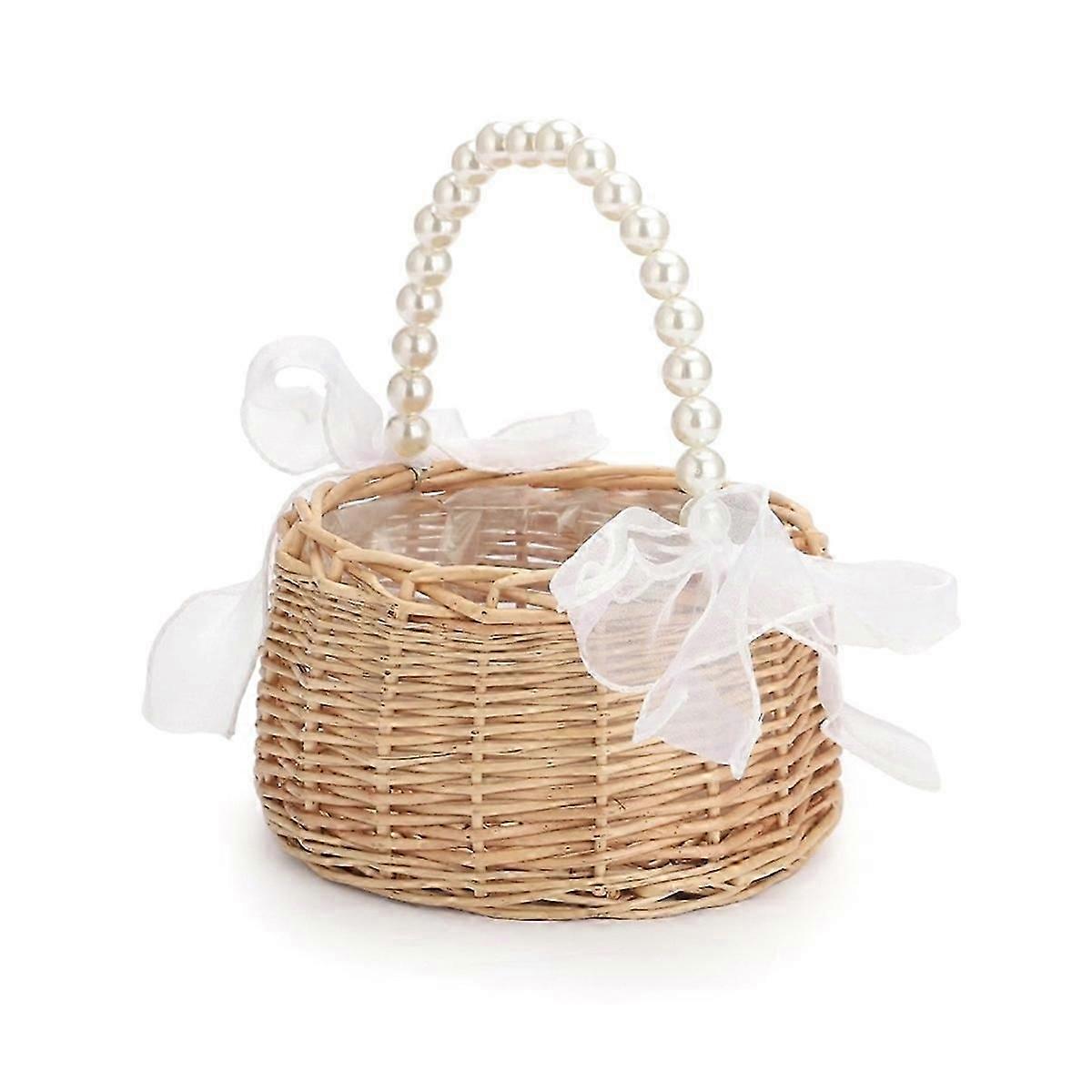 rattan flower basket for weddings wicker