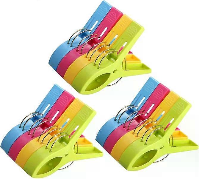 Beach towel clips, 12 pieces, durable, windproof and non-slip