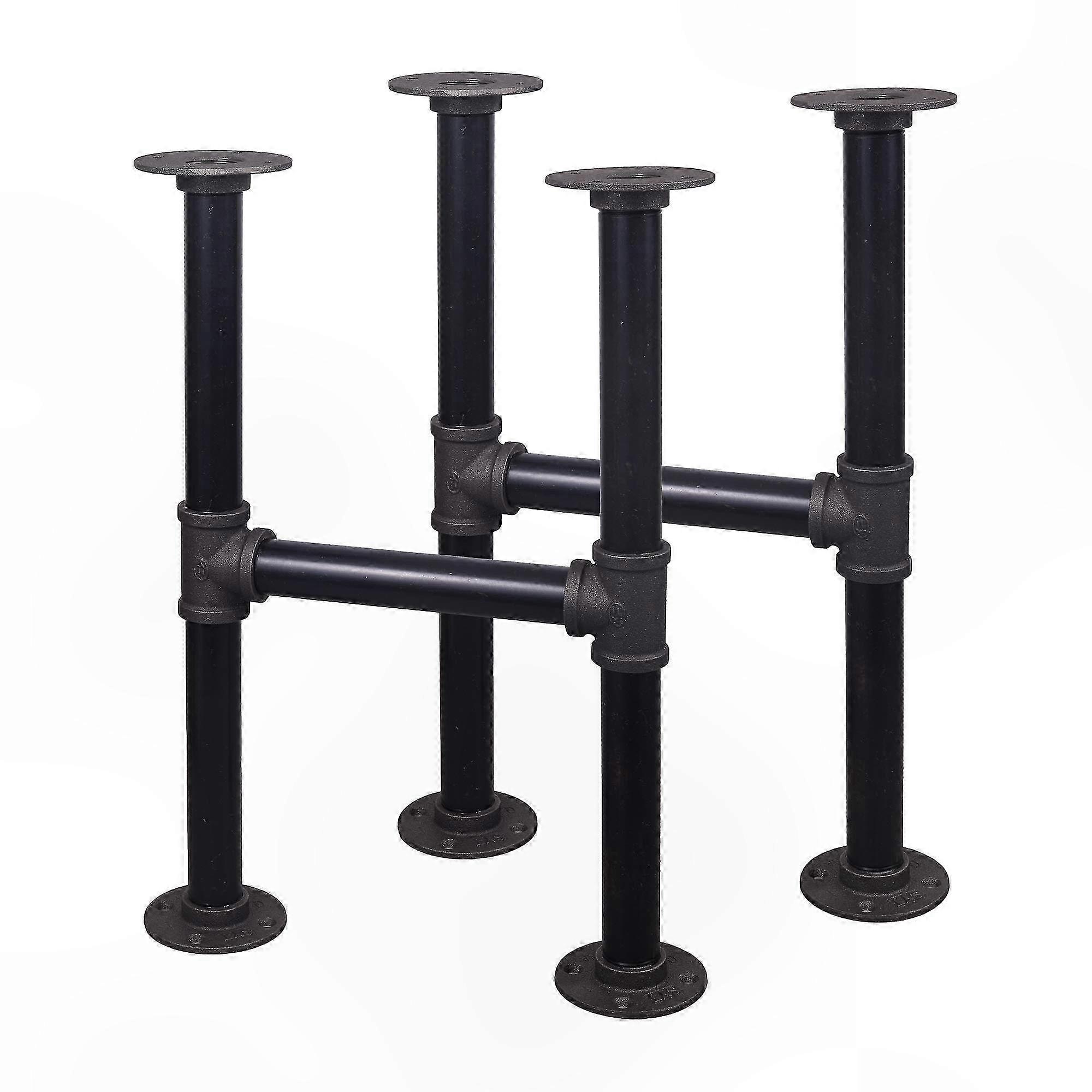 Graue Stahl-Metallrohre für industrielle Tischfüße, 2er-Set, Vintage-Möbelbeine für Couchtische