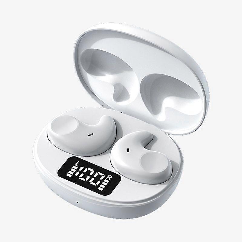 Mini Bluetooth Earbuds with LED Battery Display Smart Touch Control for Sleeping, Working, Driving, Running, Exercising(White)