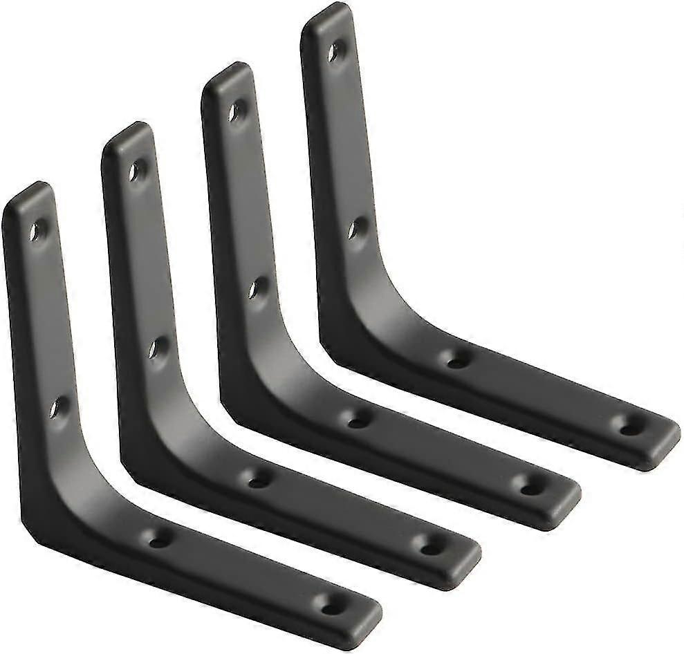 Wall Shelf Support Floating Bracket Support, Floating Shelf Concealed Wooden Floating Bracket with Fixing, Heavy Duty Matte Black Metal Bracket 100MM