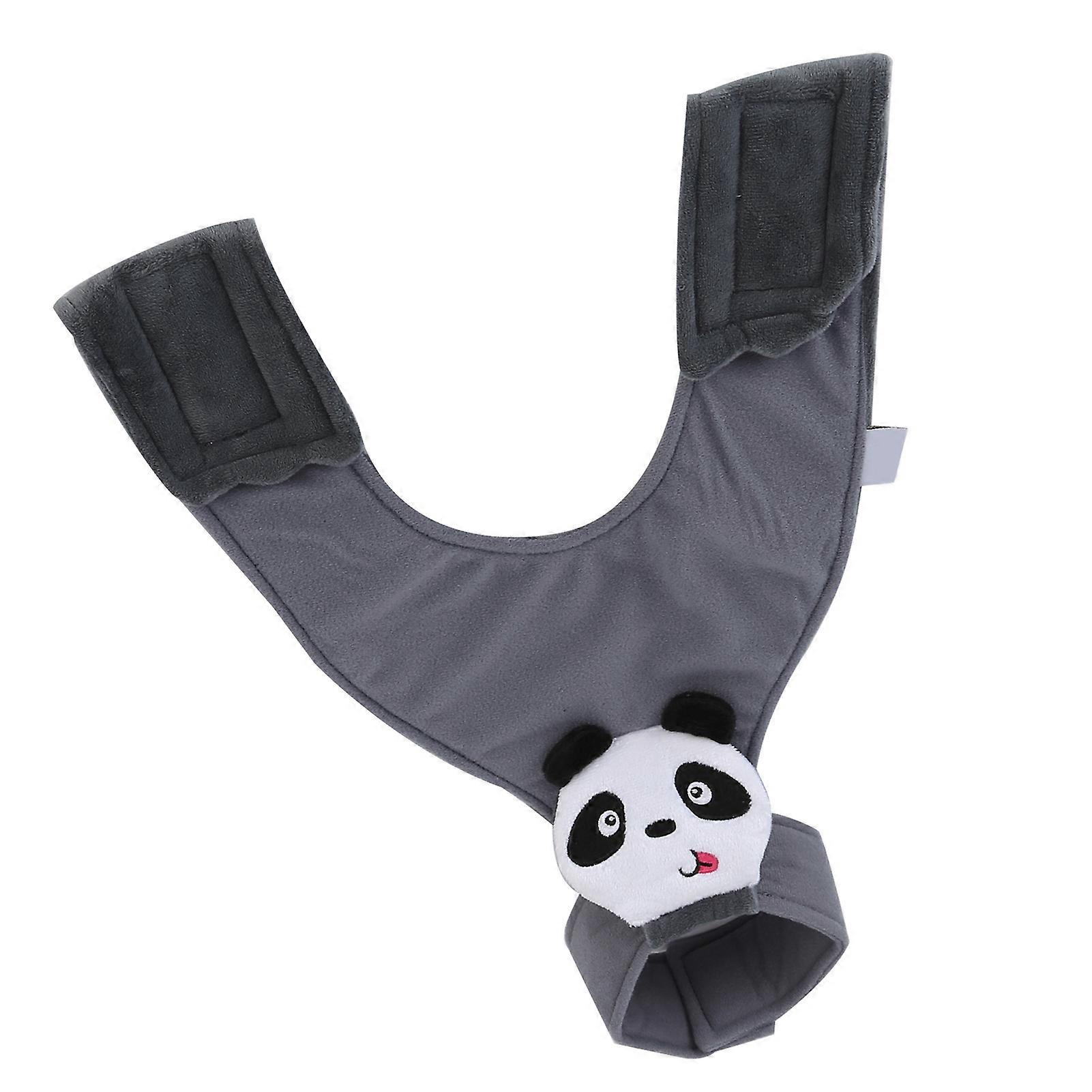 Gray Plush Pacifier Safety Straps with Bottle Holder 38x27cm