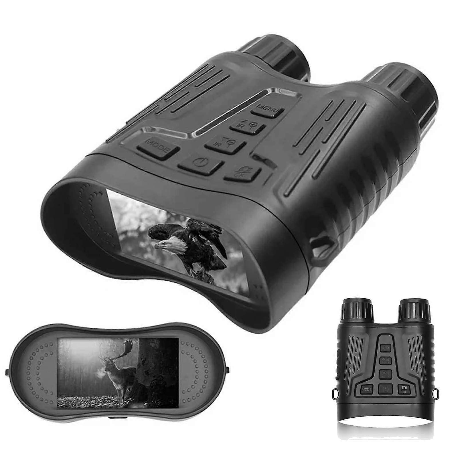 Night Vision Binoculars 4K 8X Infrared Military Goggles With 32GB Memory Card 3.2Inch LCD Display FullDark 300m