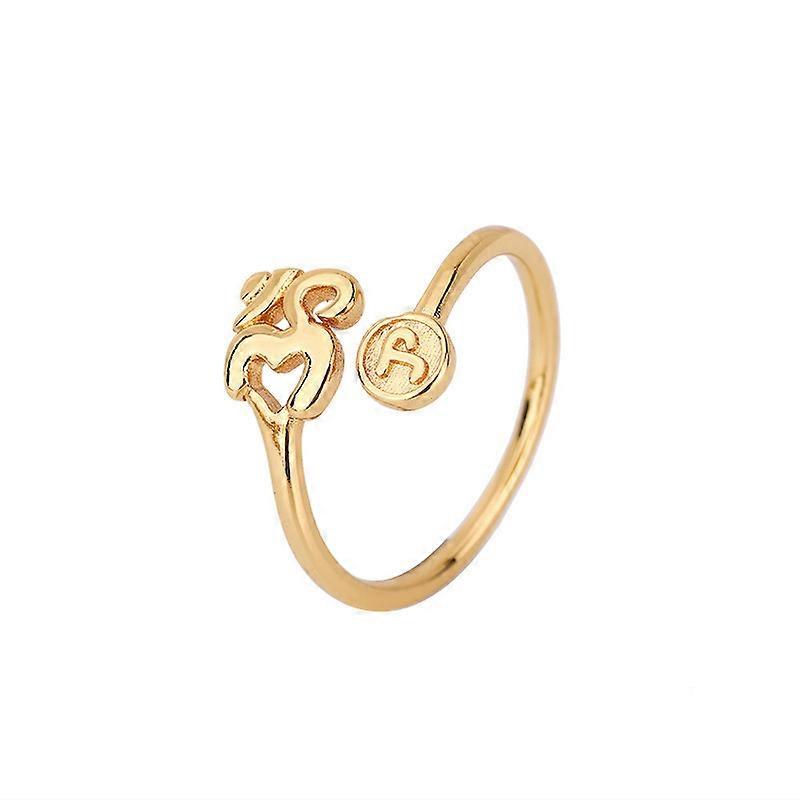 Thai Cultural Open Thai Script Ring, Copper Plated Unisex Ring