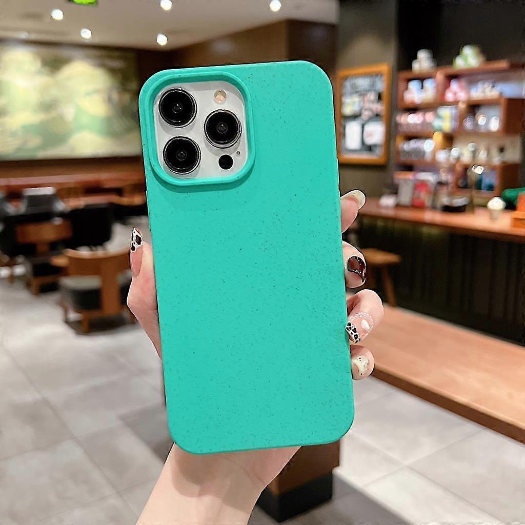 Biodegradable Wheat Straw Soft Silicone Case for iPhone 16 E 15 14 Plus 13 12 Mini 11 Pro XR XS Max Fashion Shockproof Cover
