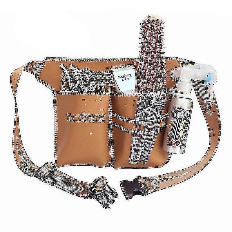 Hairdressing pouch belt for stylists with multiple pockets - black holster for hairdressing tools