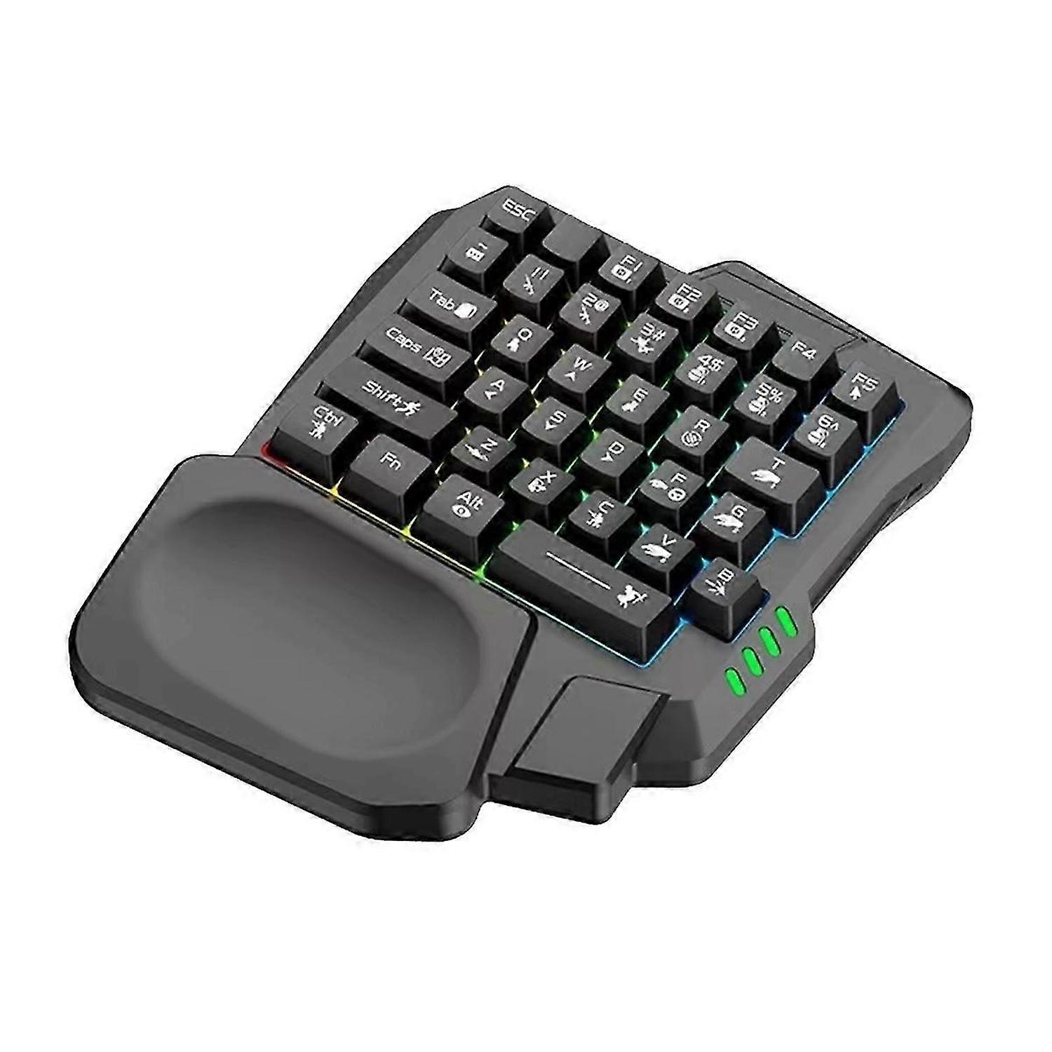 Gaming Keyboard Single Hand Usb Wired 35key Ergonomics RGB Backlight