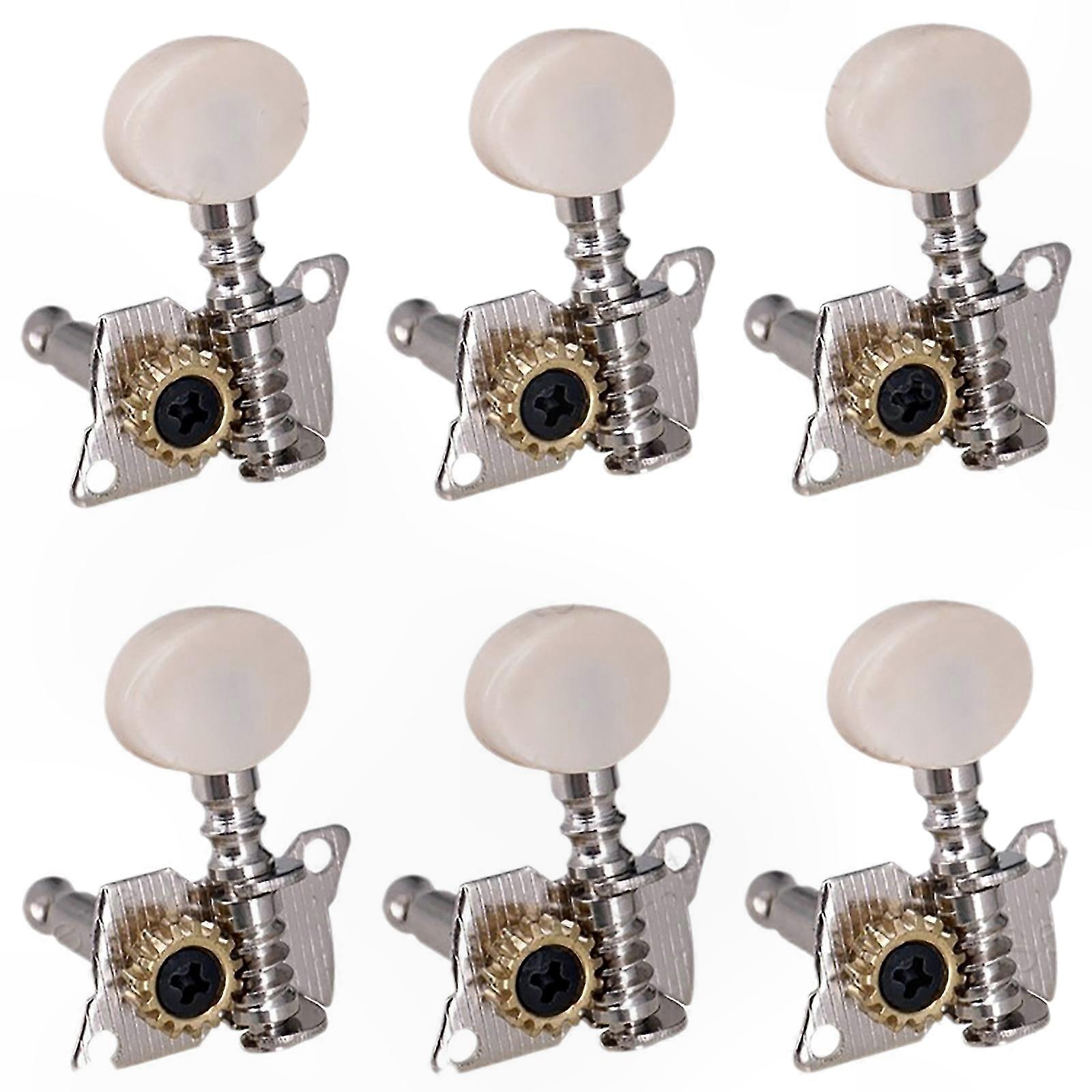 Guitar Tuning Pegs Set - 6 Pack Replacement Tuners for Acoustic and Electric Guitars with 3 Right and 3 Left Handed Keys