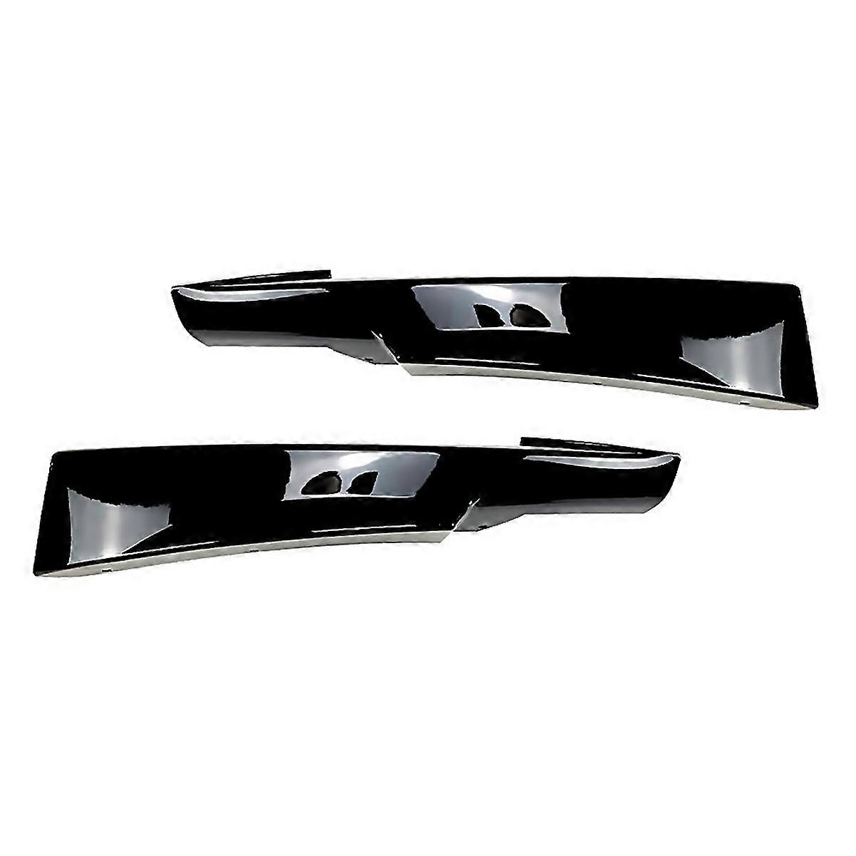 Glossy Front Bumper Lip Corner Cover Trim Black