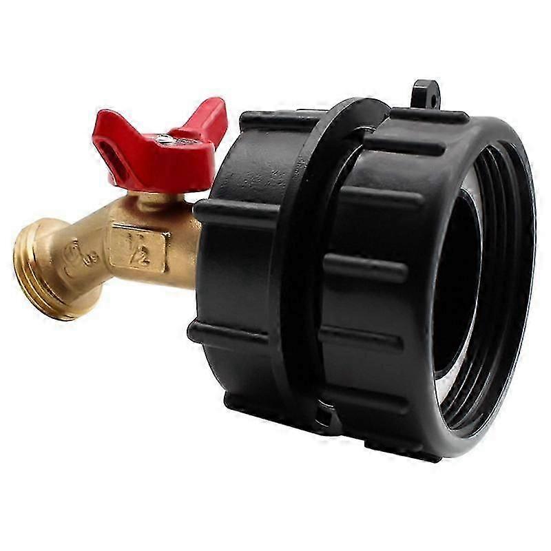 IBC Tote Fitting 275-330 Gallon Tank Adapter Fine Thread Valve Lead-Free Brass Hose Faucet