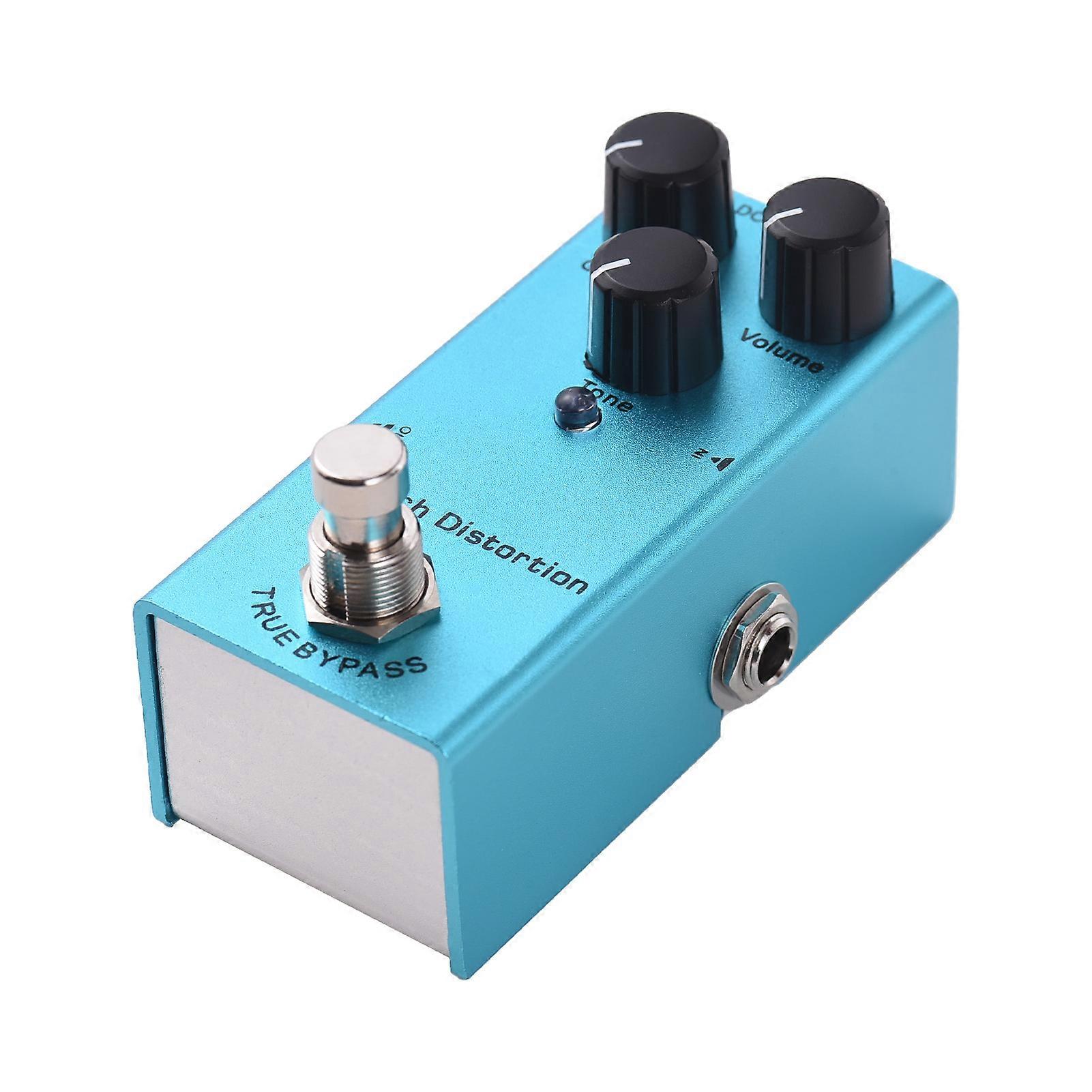 Kytarový Crunch Distortion pedál modrý 9,3x5x3,4cm DC 9V True Bypass