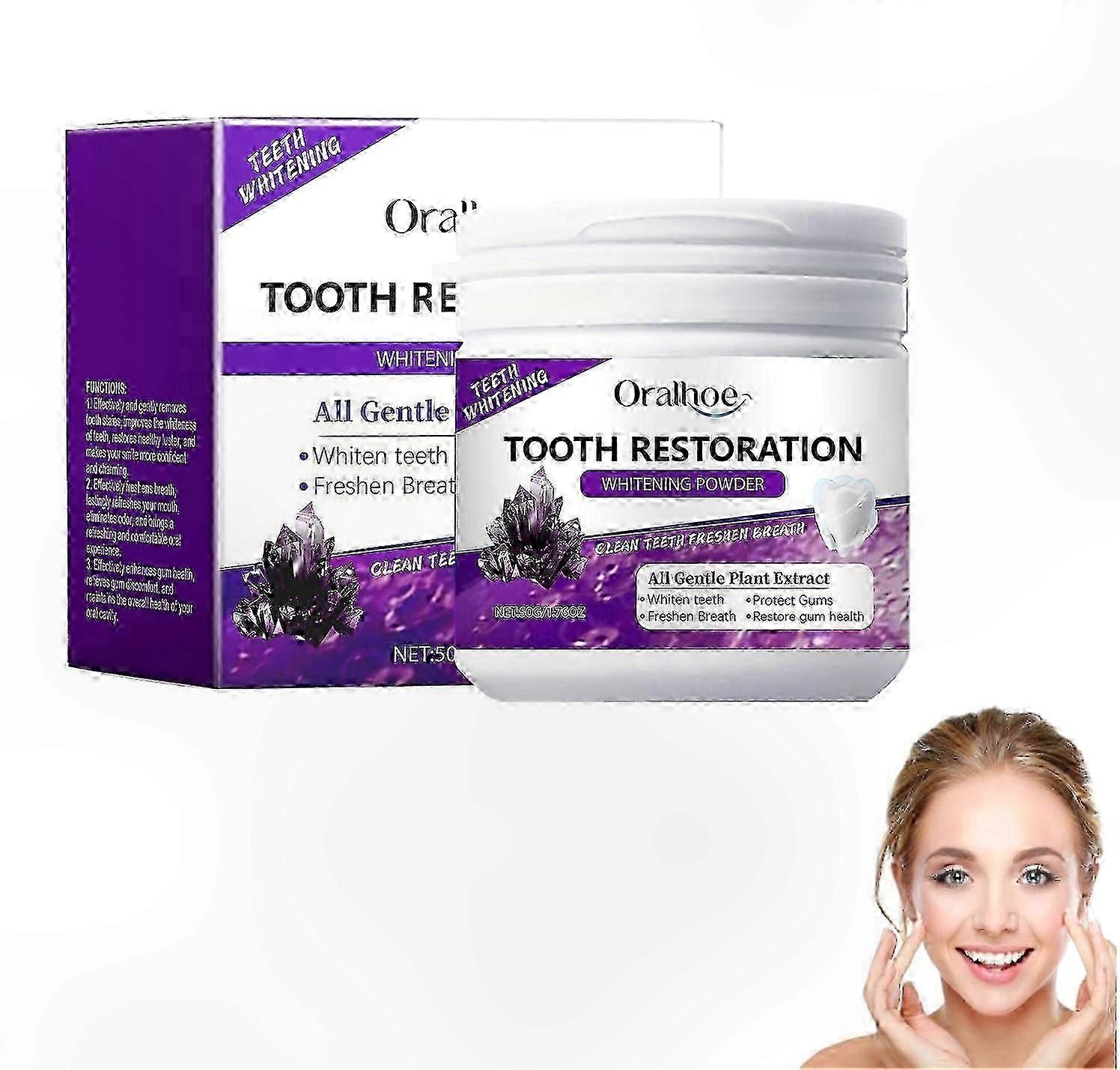 Natural Mineral Powder for Tooth Whitening, Fresh Breath Enhancement, and Comprehensive Oral Care Solution