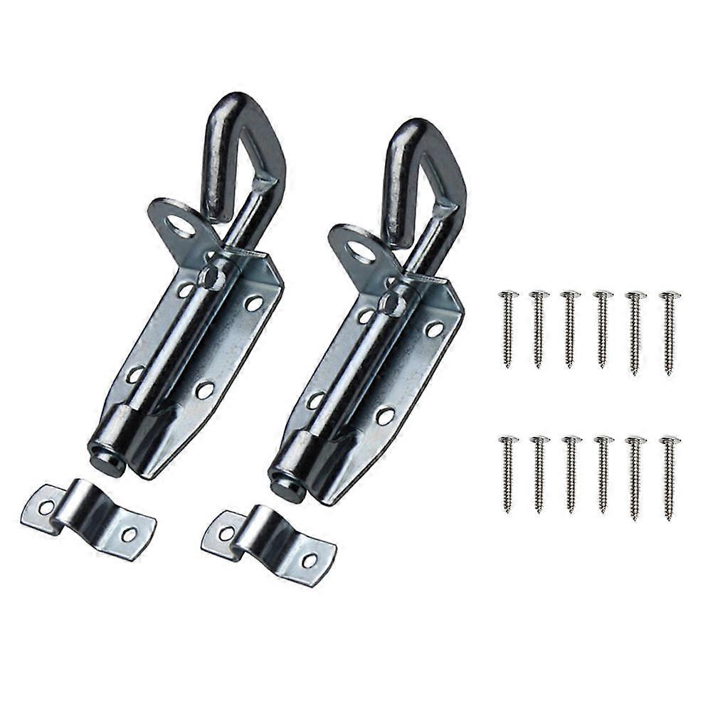 Door Bolts Latch Sliding Lock for Door Use 2Sets Silver Carbon Steel
