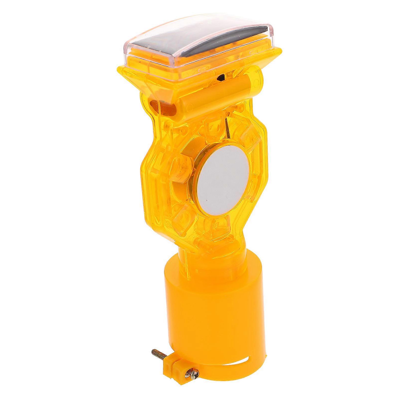 Solar Powered Beacon Flashing Warning Airport Yellow Pe Weather Resistant 1Pcs