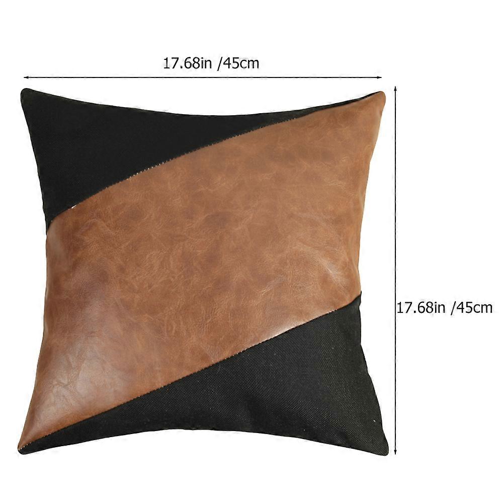 Living Room Pillow Cover Square Coffee Shop Multi Pu Polyester Decorative 1Set