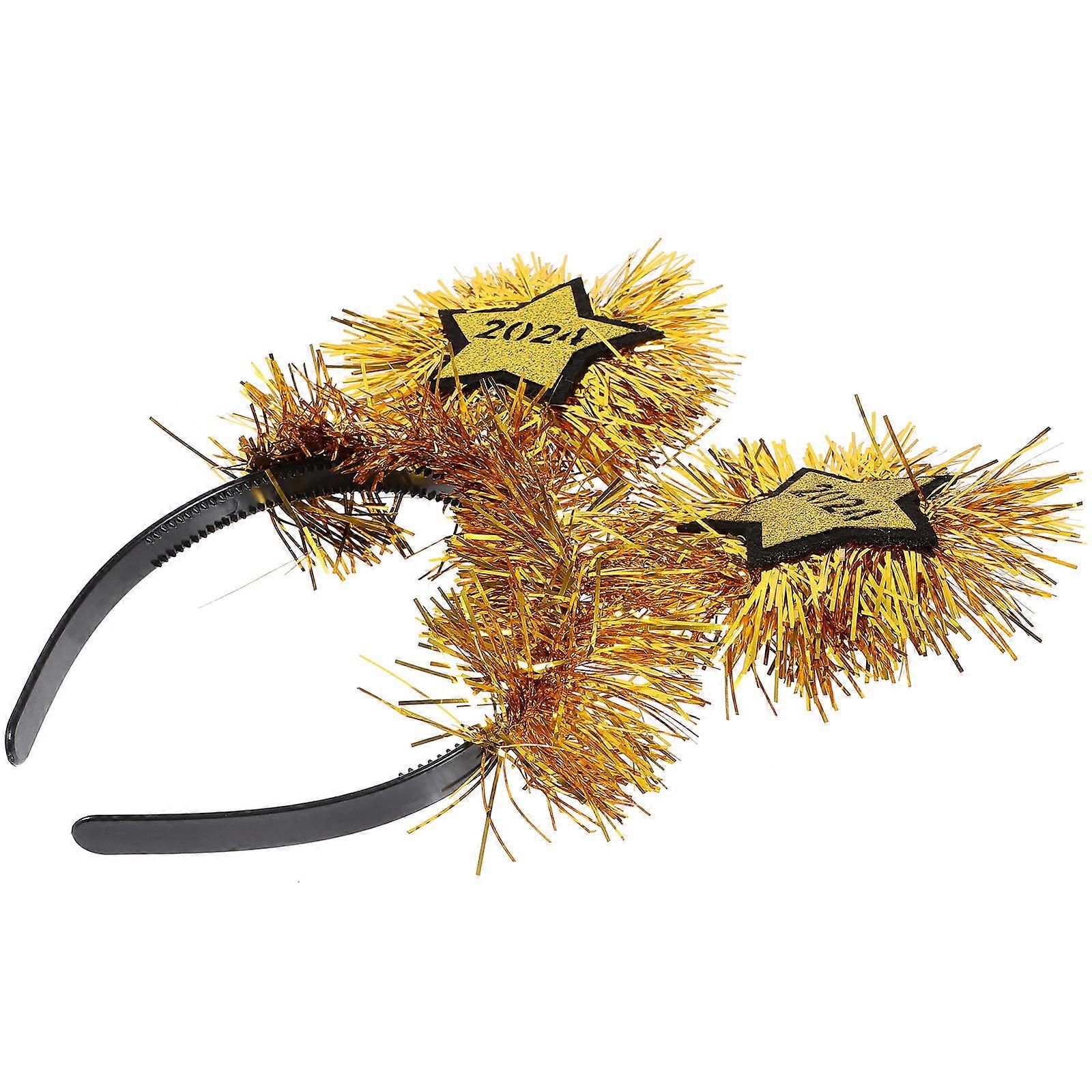 Digital 2024 Headband for Decoration with 3Pcs Glitter New Year Party Headband