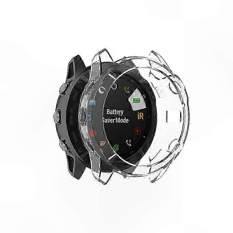 Clear TPU Protective Case for Fenix 6X/6X Pro Smartwatch with Anti-Aging Feature