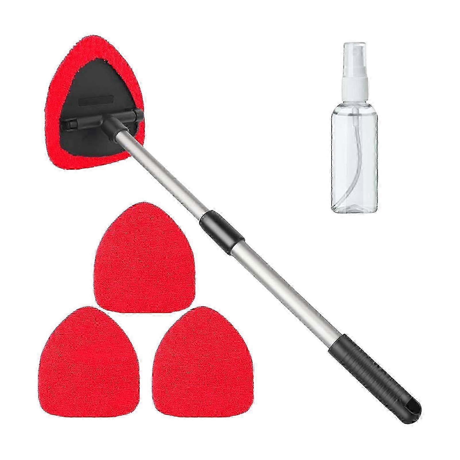 Car Window Cleaner Windshield Cleaning Tool with Long Handle No-Scratch Versatile Auto Glass Mirror Wand Care Kit