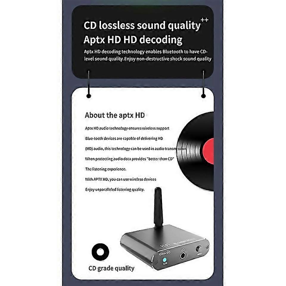 For Bluetooth 52 Music Receiver Hifi Wireless Audio Adapter