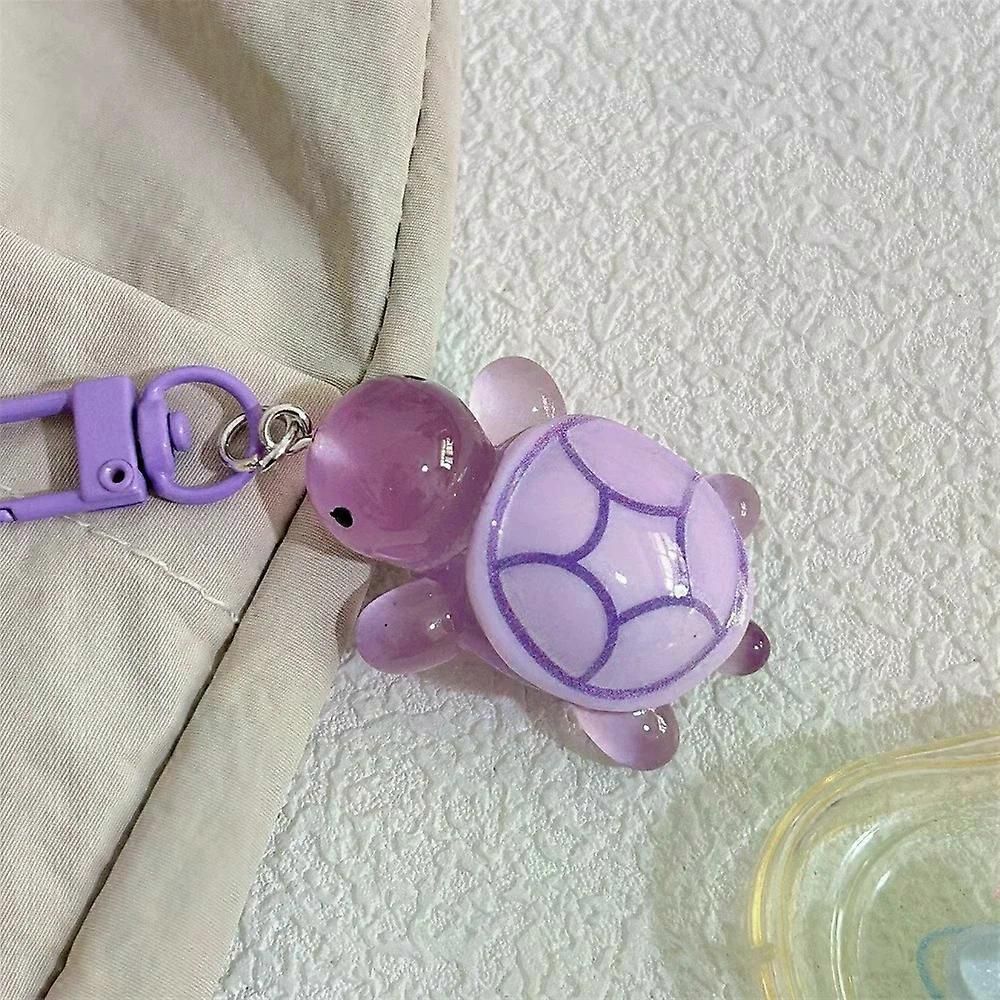 Mini Luminous Turtle Keychain Colorful Glow-in-the-dark Tortoise Keychain Animal Pendant Girls Backpack Accessories Lovely Gift