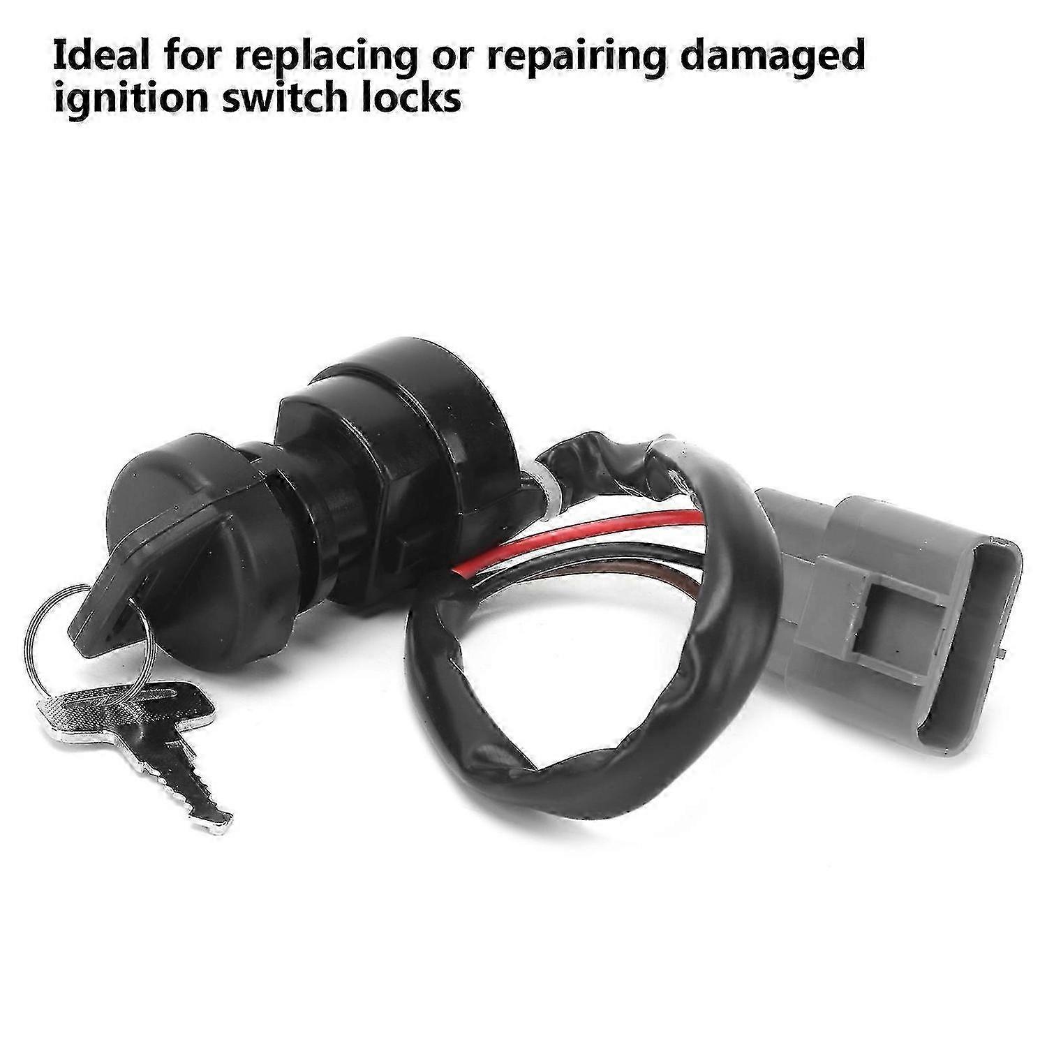 2 Keys 3-Wire Ignition Lock Switch Replacement for 2009 - 2012 YAMAHA ATV BIG BEAR 400 YFM400 4x4 hwy