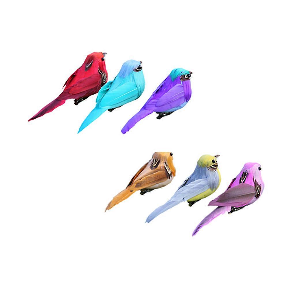 Artificial Bird Model for Garden Decoration Including 6Pcs