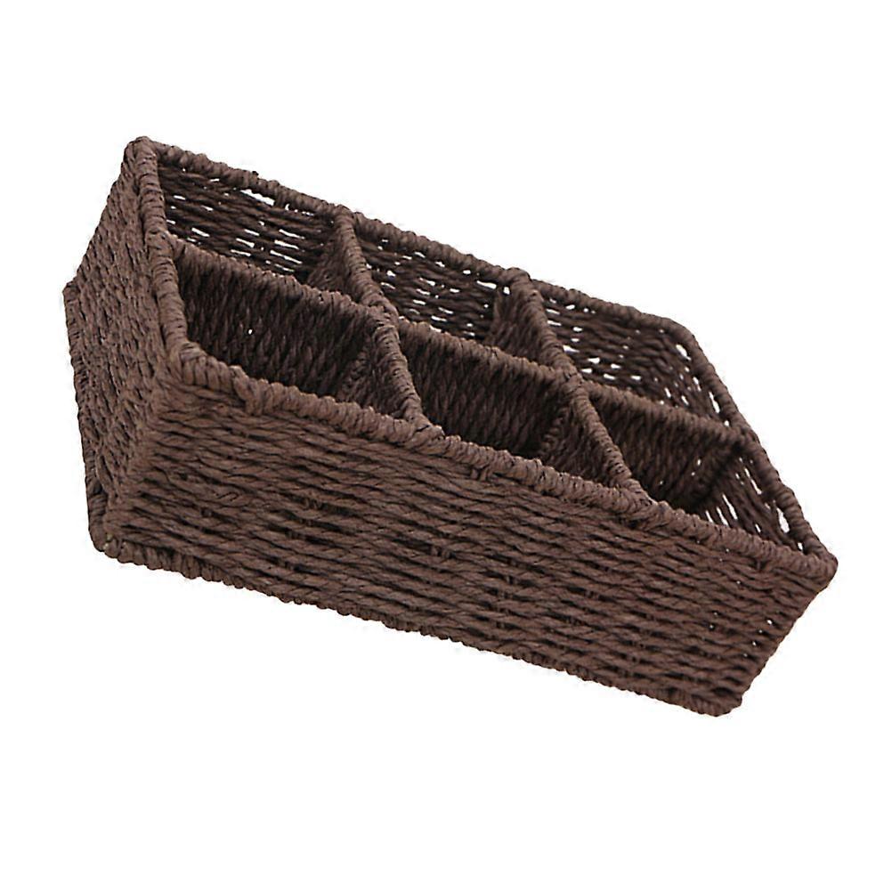 Compartment Basket for Storage Desktop Sundries Holder 3Pcs Woven