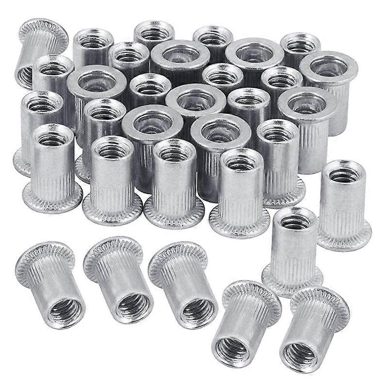 Flat Head Rivnut Threaded Insert Nut Knurled Body Vertical Rivets Nut