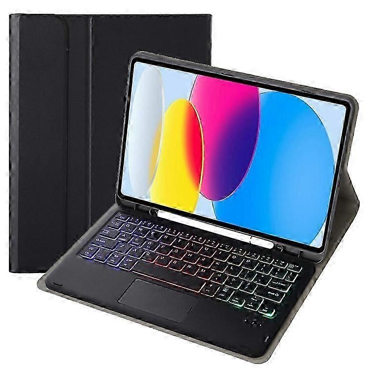 A10B-AS Compatible For iPad 10.9 (2022) Leather + TPU Pen Slot Design Tablet Protective Shell Foldable Stand Cover with Touchpad B