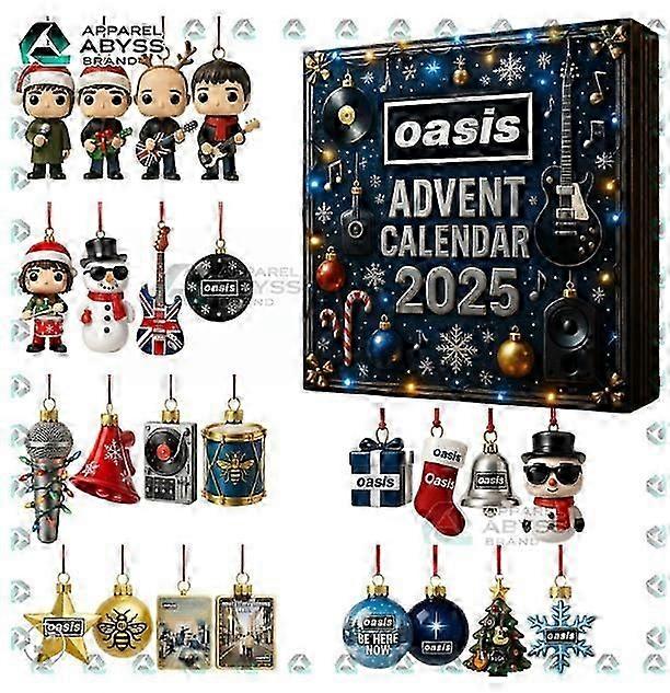 Oase British Rock Advent Holiday Blind Box Weihnachtsbaumschmuck Acryl Anhänger