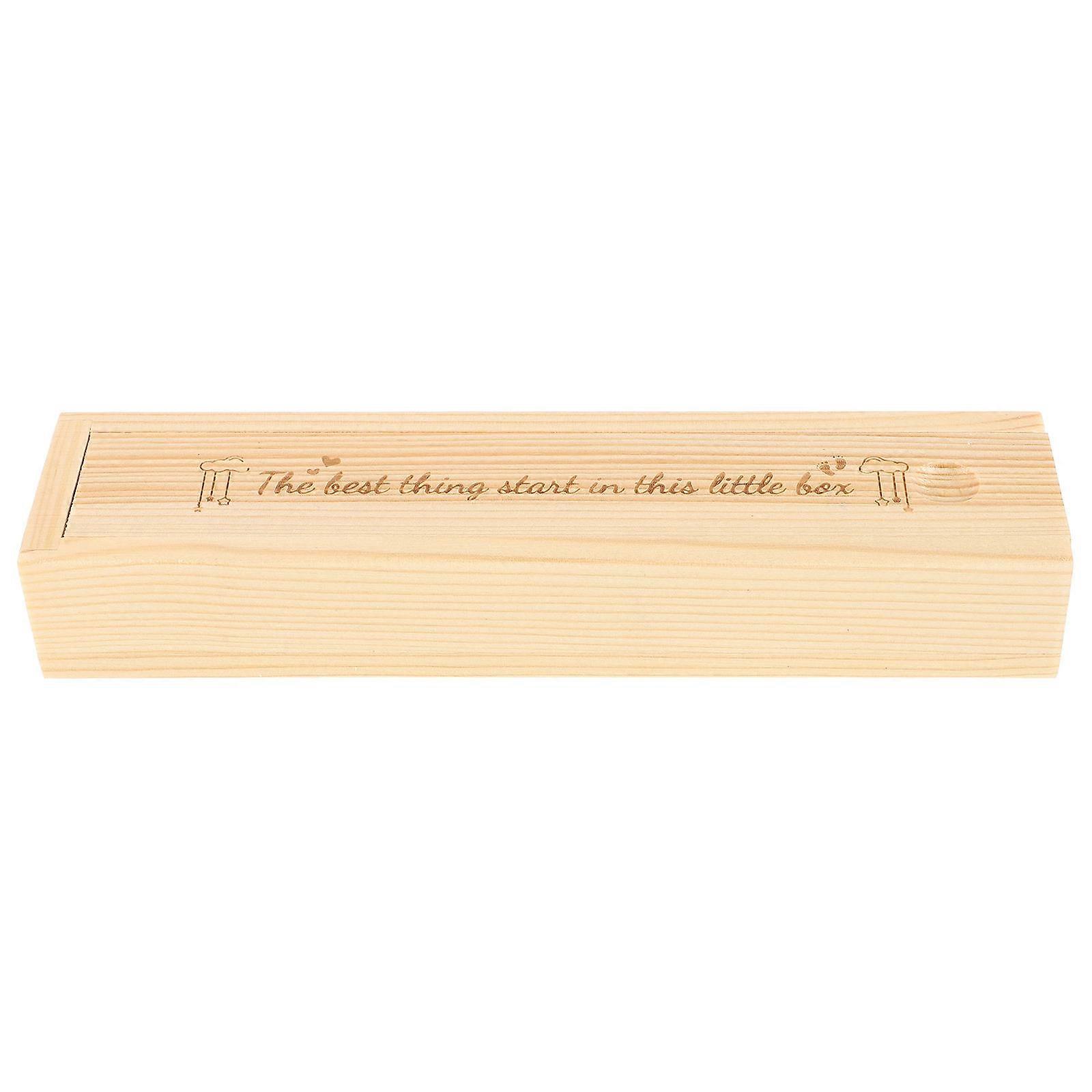 Wooden Pregnancy Keepsake Box 2Pcs Female Keepsake Case For Cherishing In Beige