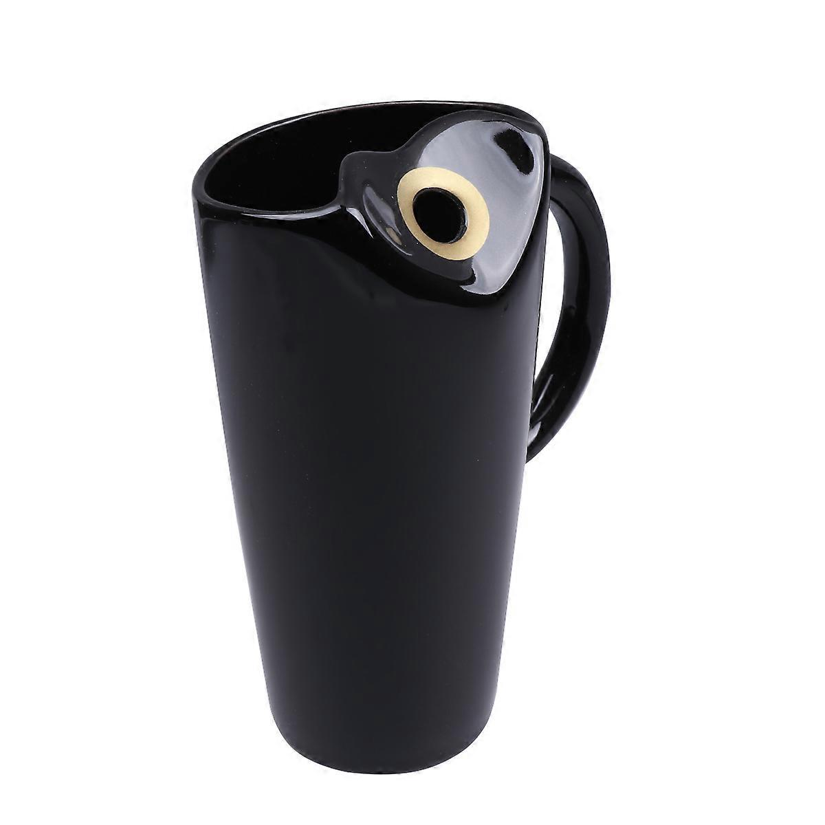 Creative Drinking Cup With Spoon And Straw For Couples Perfect For Home Use And Office Use Gift 1 Set Black Ceramic Mug