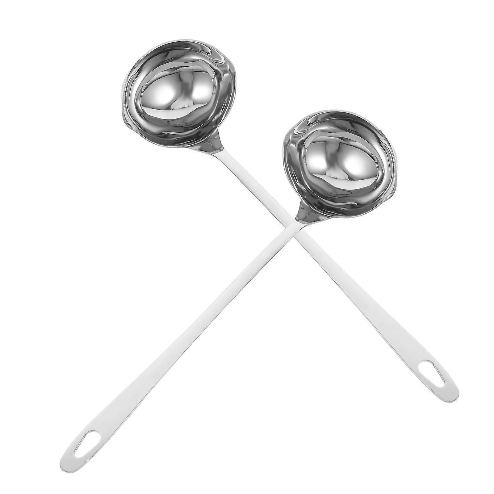 10Pcs Stainless Steel Ladle with Spout for Serving Soups and Sauces