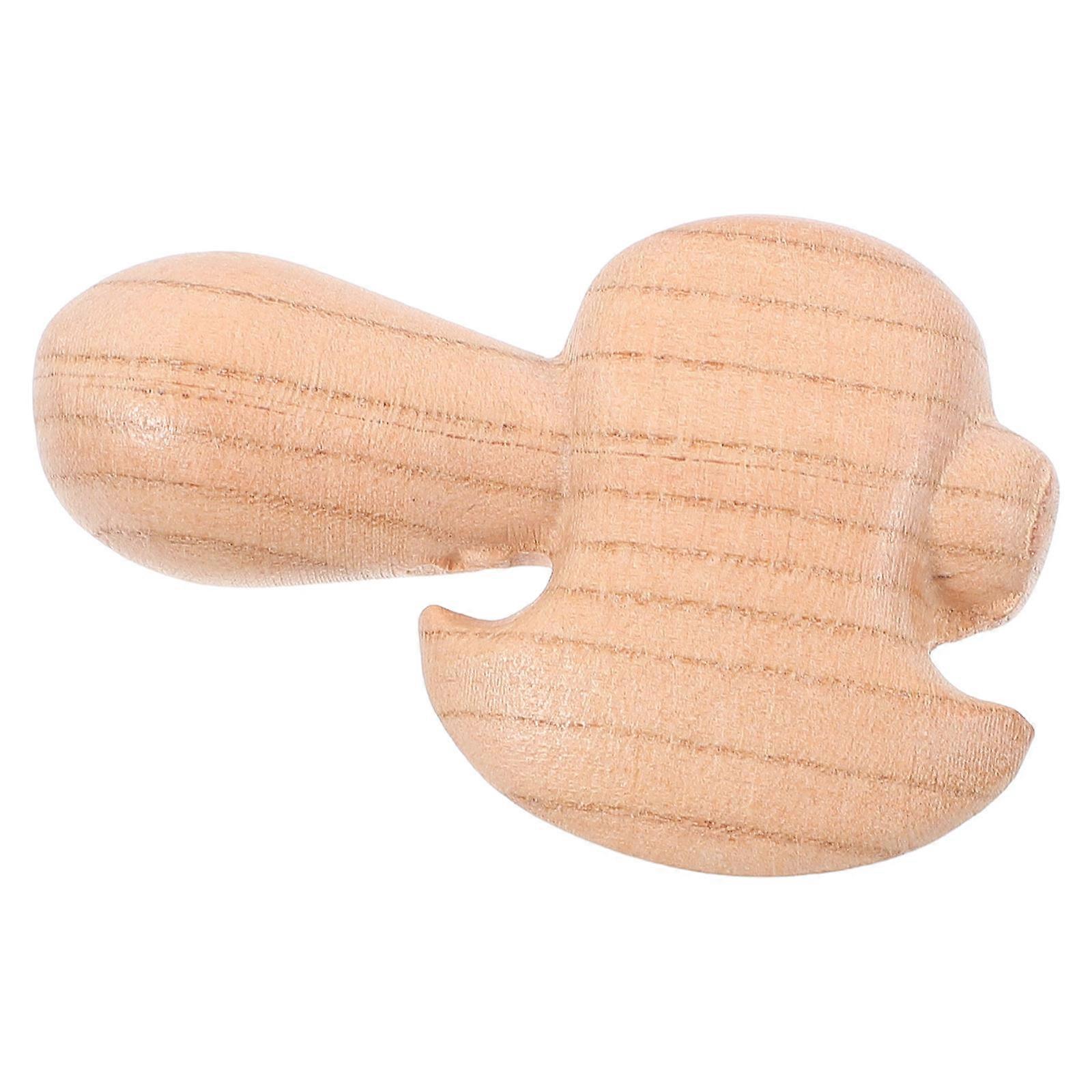 Wood Decor Statue for Home Display 4Pcs Beige Peach Wood Craft