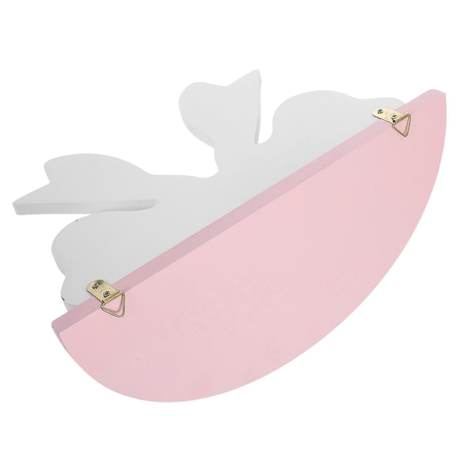 Rustic Wooden Floating Shelves 2Pcs Unique Bow Shape Decorative Display For Home Children's Room