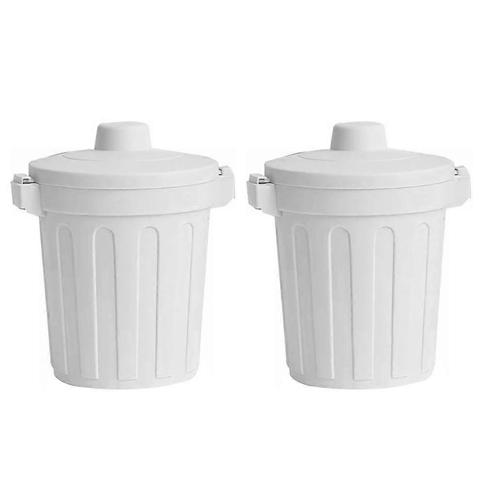 Beige Desktop Trash Can Household Mini Trash Cans for Storage 4Pcs